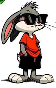 Bugs Bunny Sticker Araba 10cm