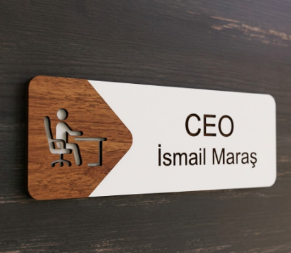 Ofis Oda Kapı İsimliği Yönlendirme Tabelası Levhası Kişiselleştirilebilir