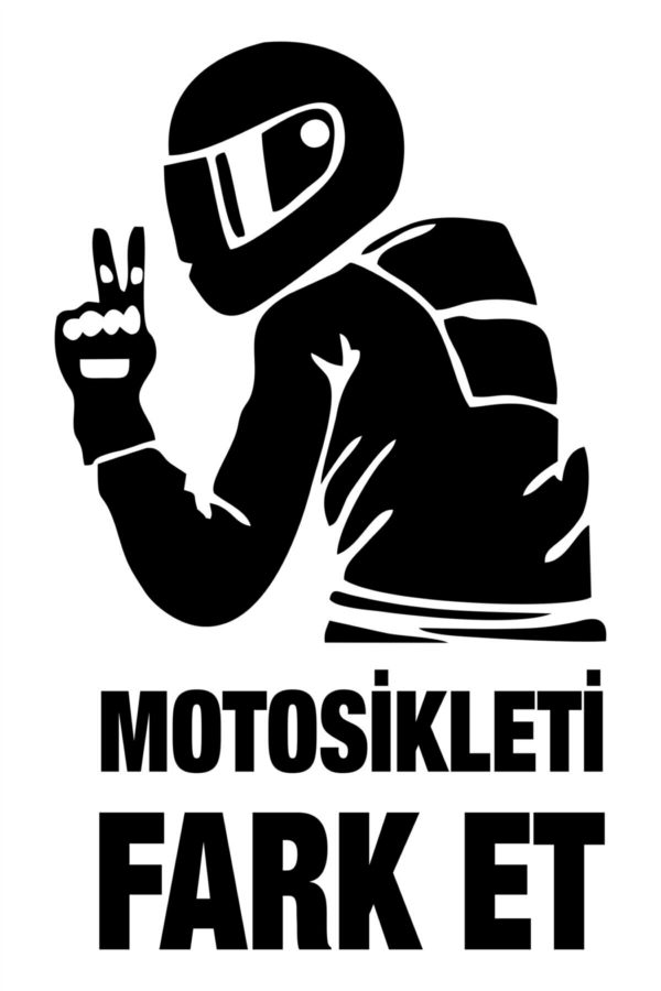 Motosikleti Fark Et Oto Araba Cam Motosiklet Sticker Siyah 10 X 10 Cm