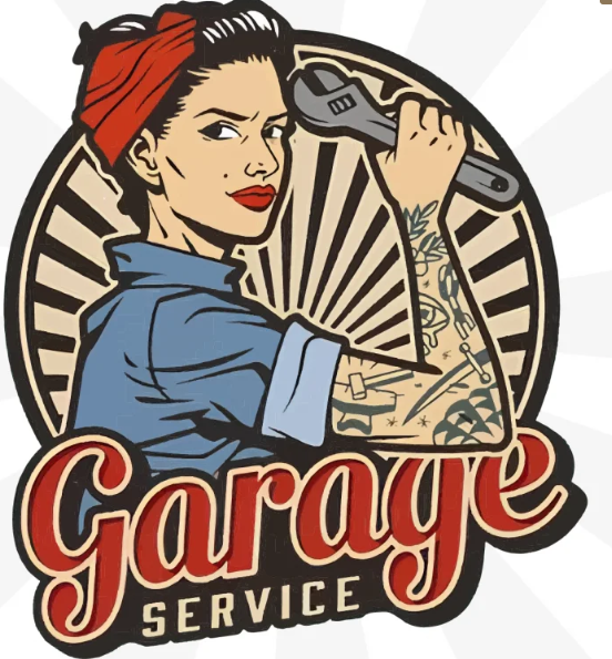 Vintage Garage Girl Sticker 10CM