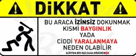 Araba Sticker Aracıma Dokunma 10cm